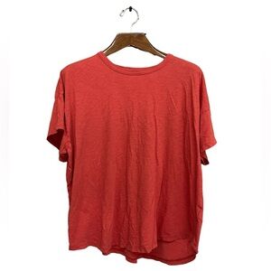Madewell Shirt Womens 2X Plus Pullover Short Sleeve Burnt Orange Tee Loose